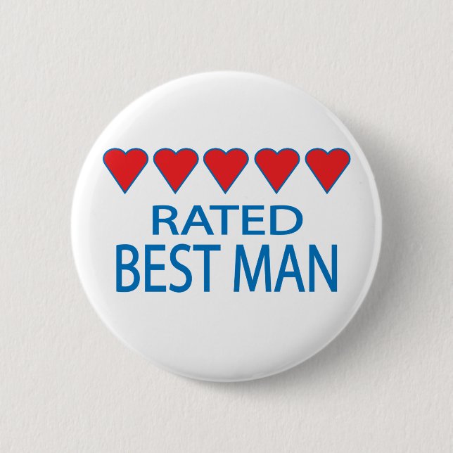 Five Heart Best Man Button (Front)