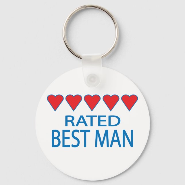 Five Heart Best Man Keychain (Front)