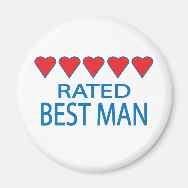 Five Heart Best Man Magnet (Front)
