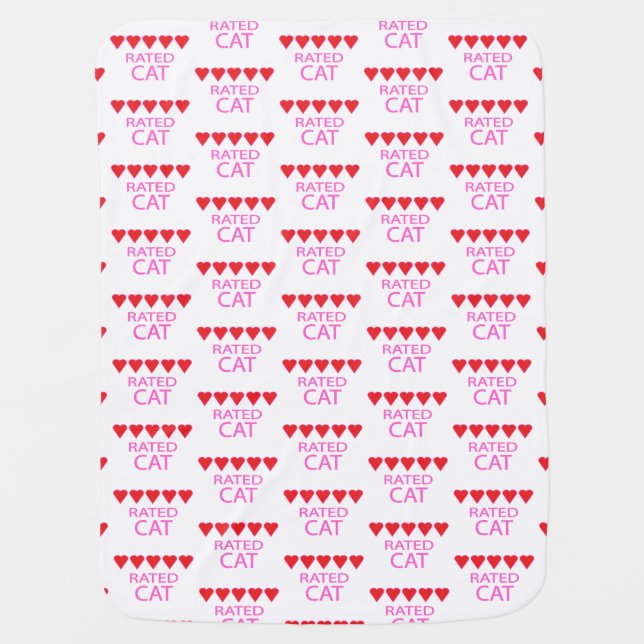 Five Heart Cat Baby Blanket (Front)