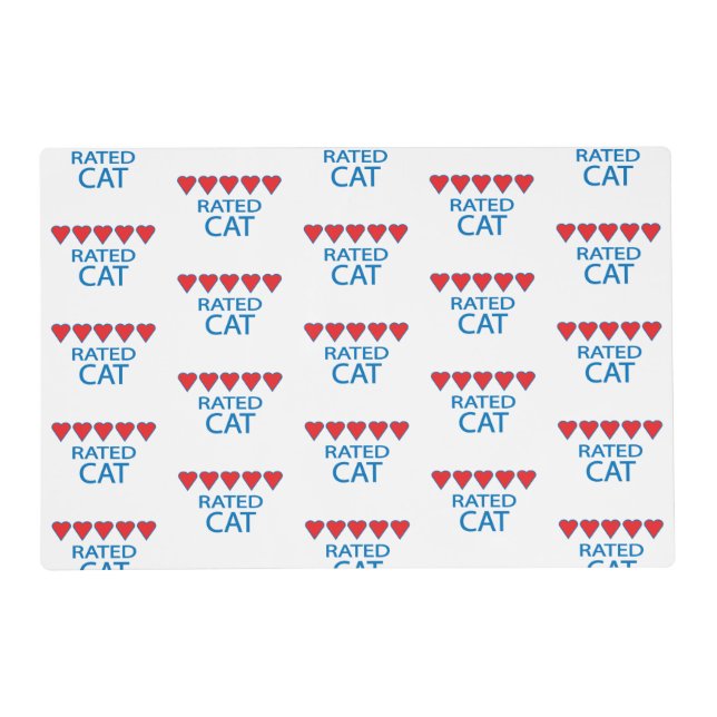 Five Heart Cat Bowl Placemat (Front)