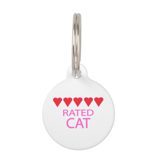 Five Heart Cat Pet ID Tag (Front)
