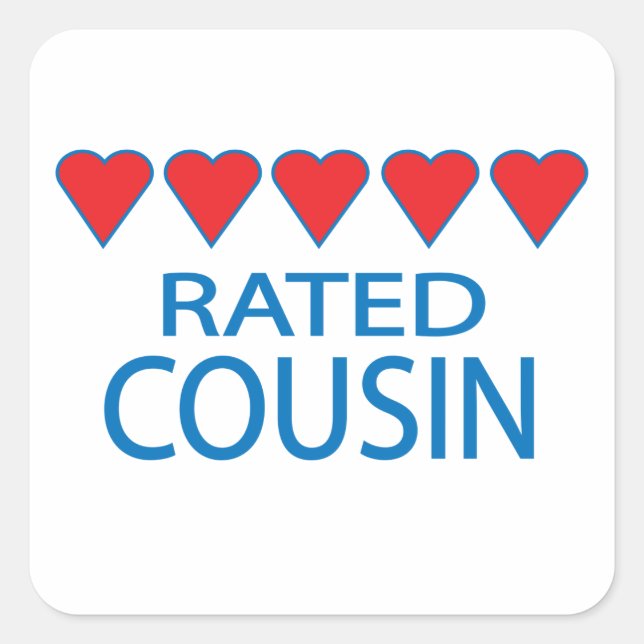Five Heart Cousin Square Sticker (Front)