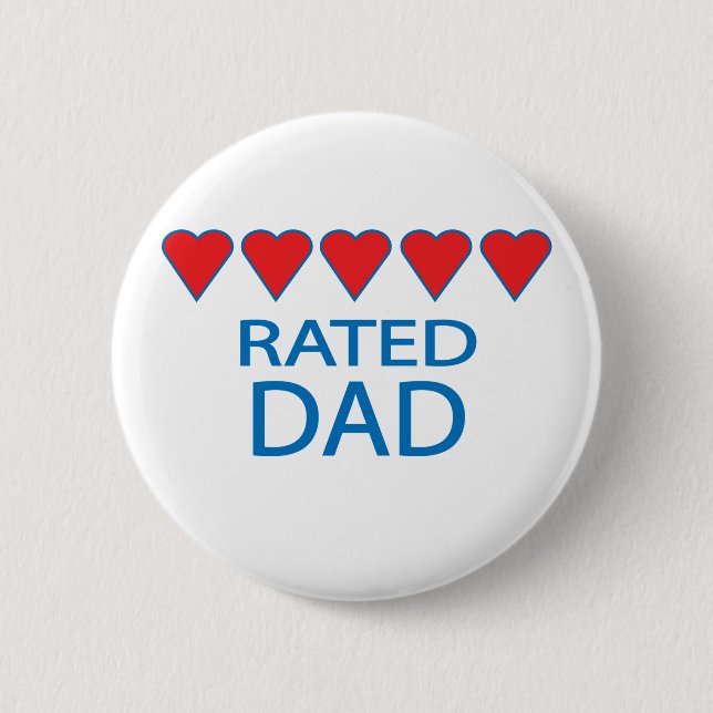 Five Heart Dad Button (Front)
