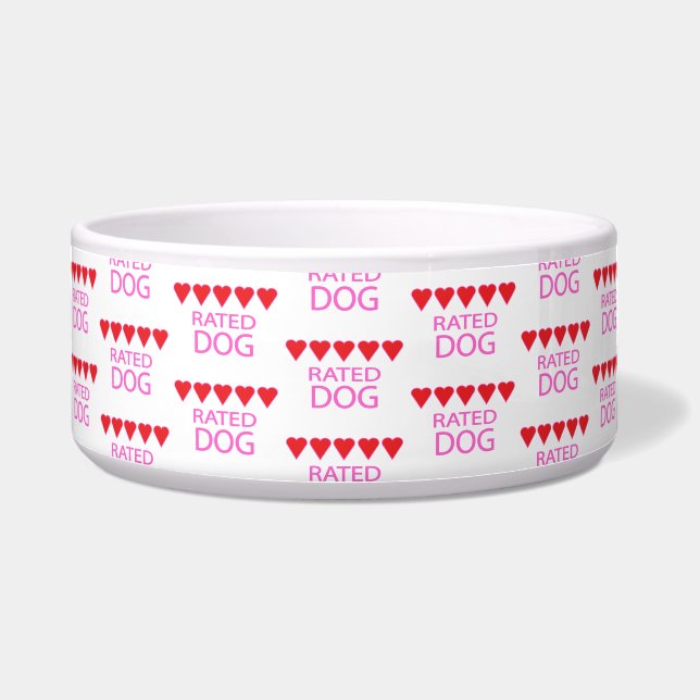 Five Heart Dog Bowl (Front)