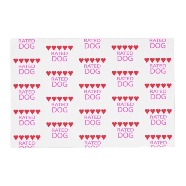 Five Heart Dog Bowl Placemat (Front)
