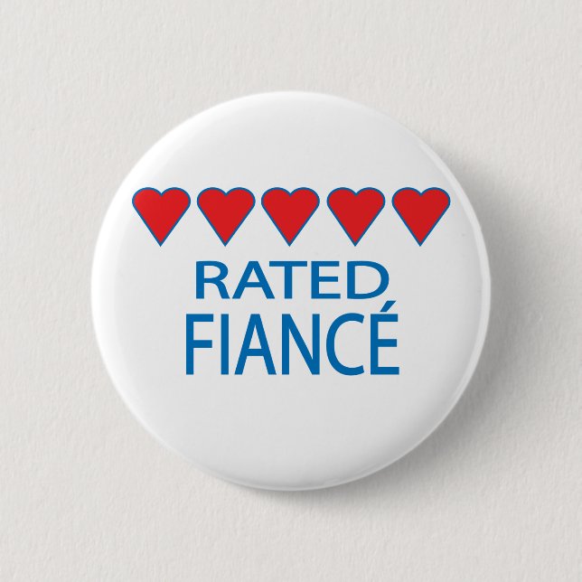 Five Heart Fiancé Button (Front)