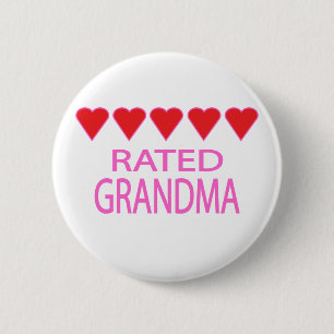 Five Heart Grandma Button