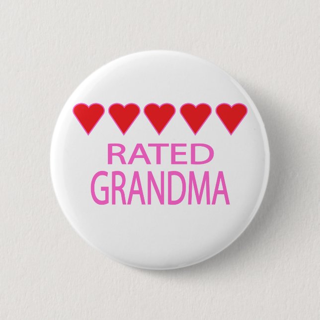 Five Heart Grandma Button (Front)