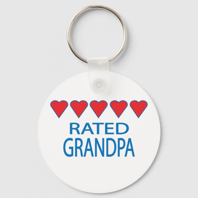 Five Heart Grandpa Keychain (Front)
