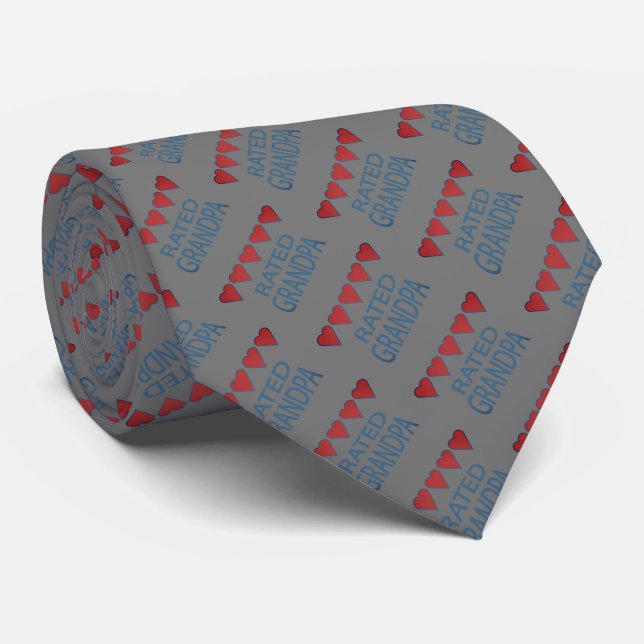 Five Heart Grandpa Neck Tie (Rolled)