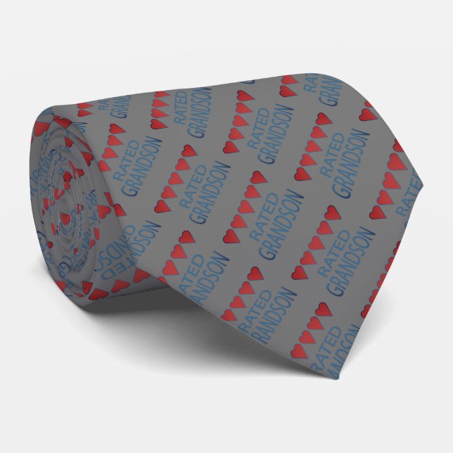 Five Heart Grandson Neck Tie (Rolled)