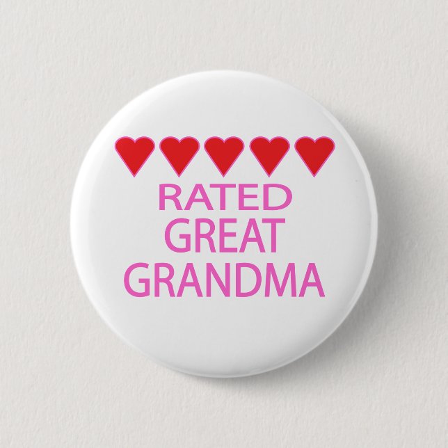 Five Heart Great Grandma Button (Front)