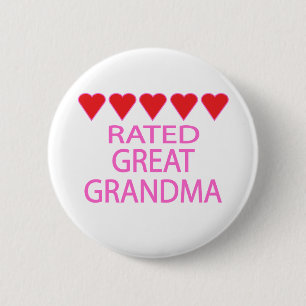 Five Heart Great Grandma Button
