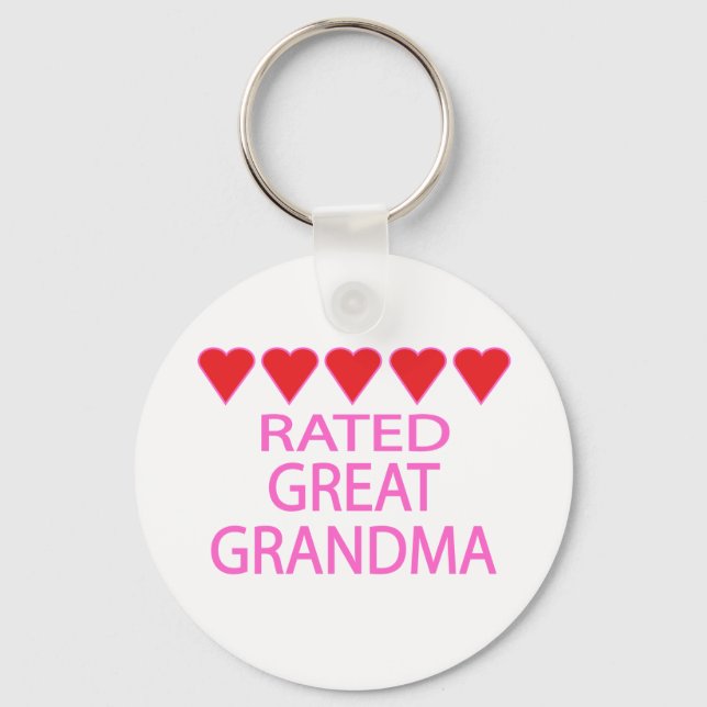 Five Heart Great Grandma Keychain (Front)