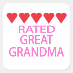 Five Heart Great Grandma Square Sticker