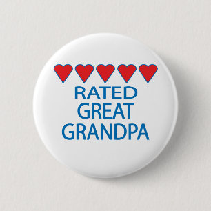 Five Heart Great Grandpa Button