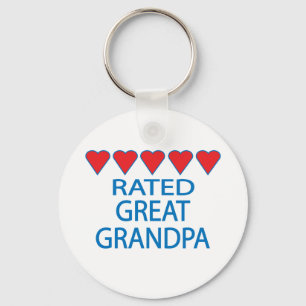 Five Heart Great Grandpa Keychain