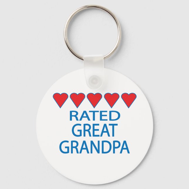 Five Heart Great Grandpa Keychain (Front)