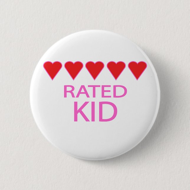 Five Heart Kid Button (Front)