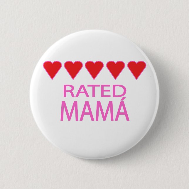 Five Heart Mamá Button (Front)