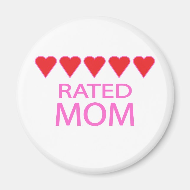 Five Heart Mom Magnet (Front)