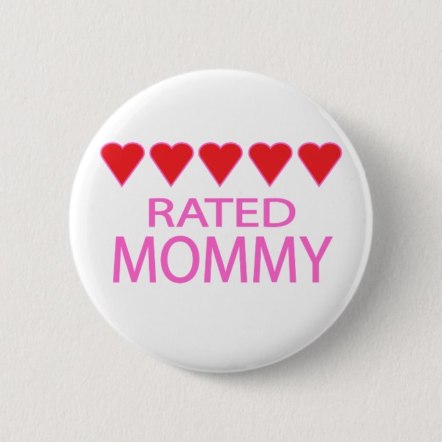 Five Heart Mommy Button (Front)