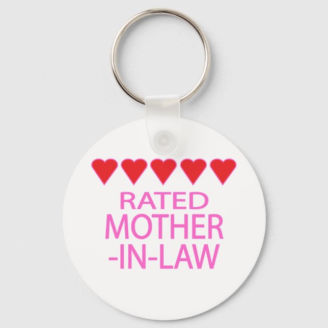 Five Heart Mother-In-Law Keychain (Front)