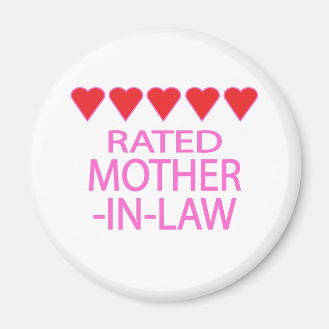 Five Heart Mother-In-Law Magnet (Front)