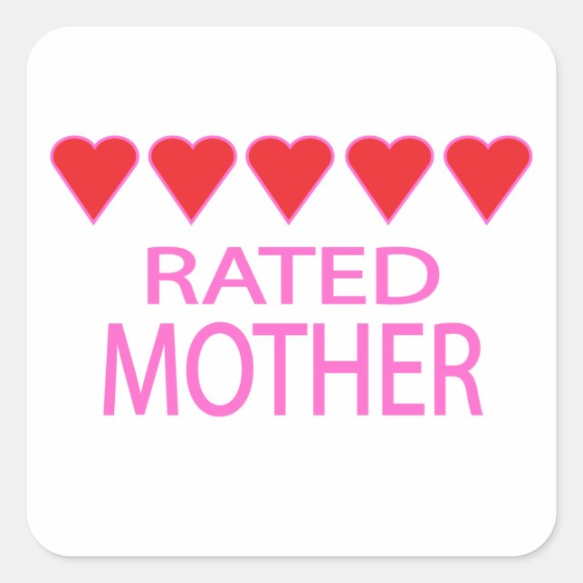 Five Heart Mother Square Sticker (Front)