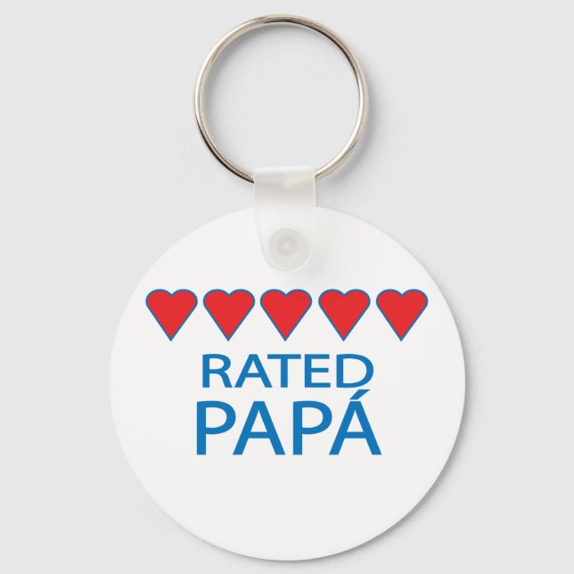 Five Heart Papá Keychain (Front)