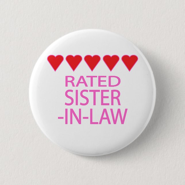 Five Heart Sister-In-Law Button (Front)
