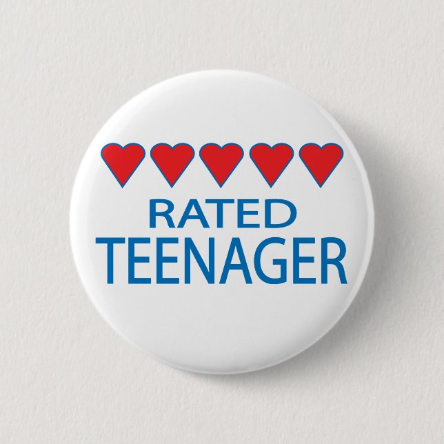 Five Heart Teenager Button (Front)