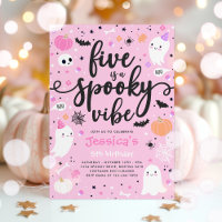 Five Is A Spook Vibe Halloween Ghost Birthday