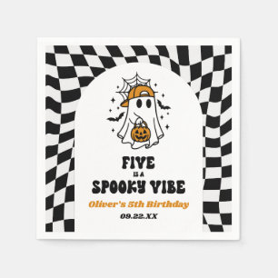 Five Is A Spooky Vibe Halloween 5th Birthday Party Napkins