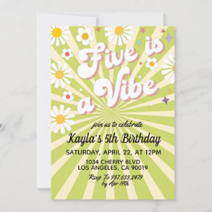 Five is a Vibe 5th Birthday Invitation