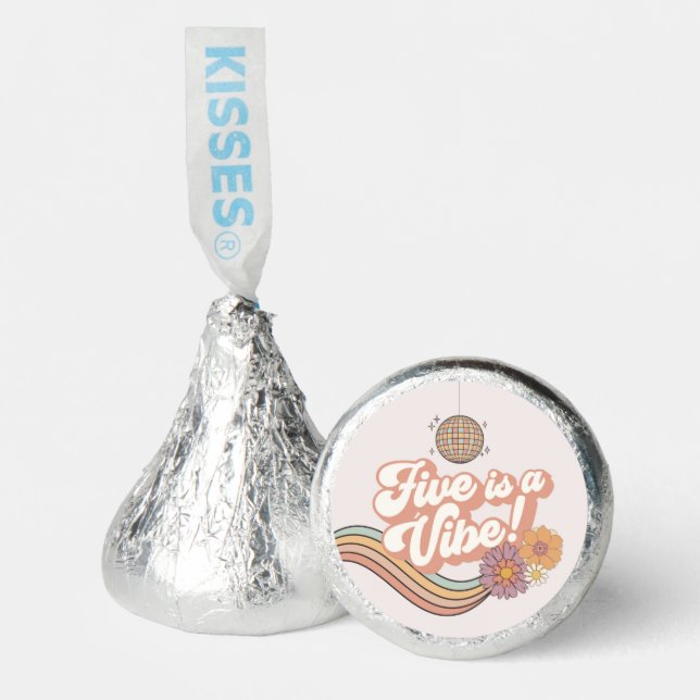 Five is a Vibe 5th birthday party plates Hershey®'s Kisses® (Front)