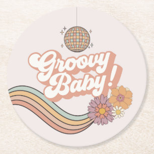 Five is a Vibe 5th birthday party plates Round Paper Coaster