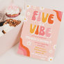 Five is a Vibe Birthday Invitation | Groovy
