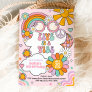 Five Is A Vibe Groovy 70s Flower Power Birthday Invitation