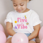 Five Is A Vibe Retro 70&#39;s 5th Fifth Birthday Toddler T-shirt at Zazzle