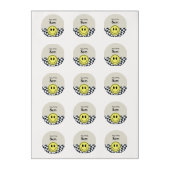 Five is a Vibe Retro Black and white checkered Edible Frosting Rounds (Sheet)