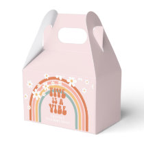 Five is a Vibe Retro rainbow 5th birthday Favor Boxes