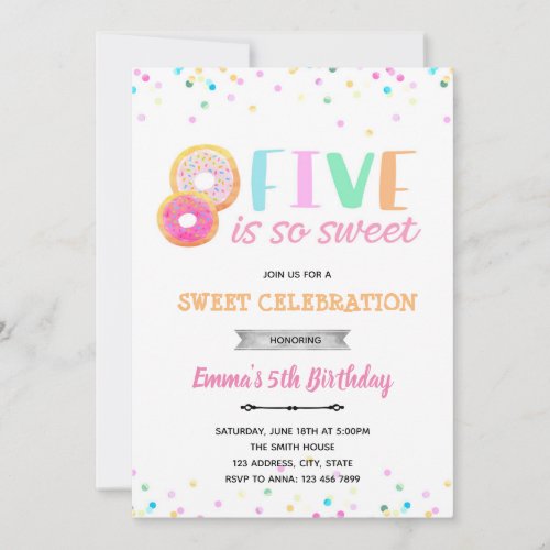 Five is so sweet ice cream invitation