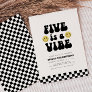 Five is Vibe | Boys Happy Face Kids 5th Birthday Invitation