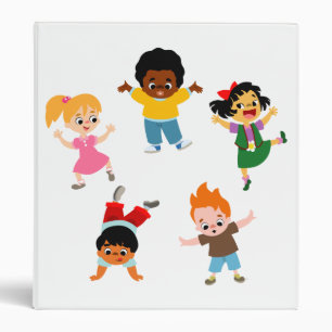 Five Kids Cartoon Avery Binder
