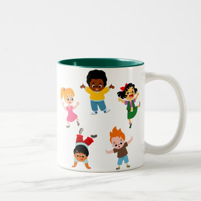 Five Kids Cartoon Mug (Right)