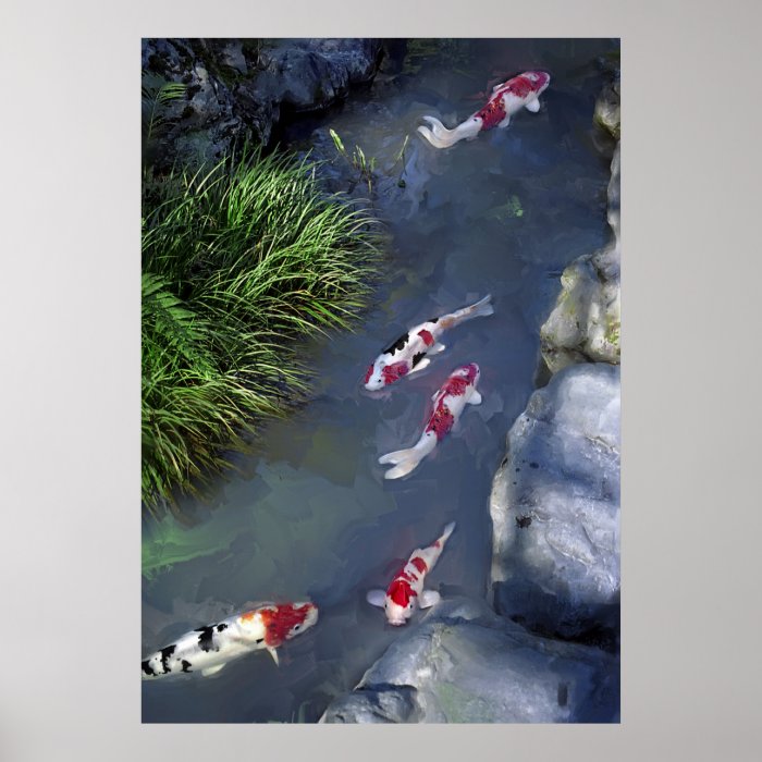FIVE KOI FISH of SANJUSANGENDO TEMPLE   KYOTO Print