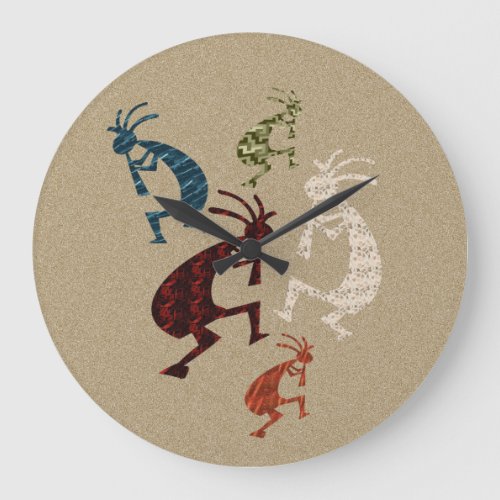 Five Kokopelli Large Clock