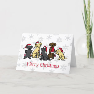 Five Labradors Christmas Holiday Card